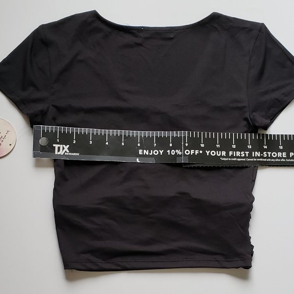 FULL CIRCLE TRENDS Front Drawstring Short Sleeve Top - Picture 3 of 5